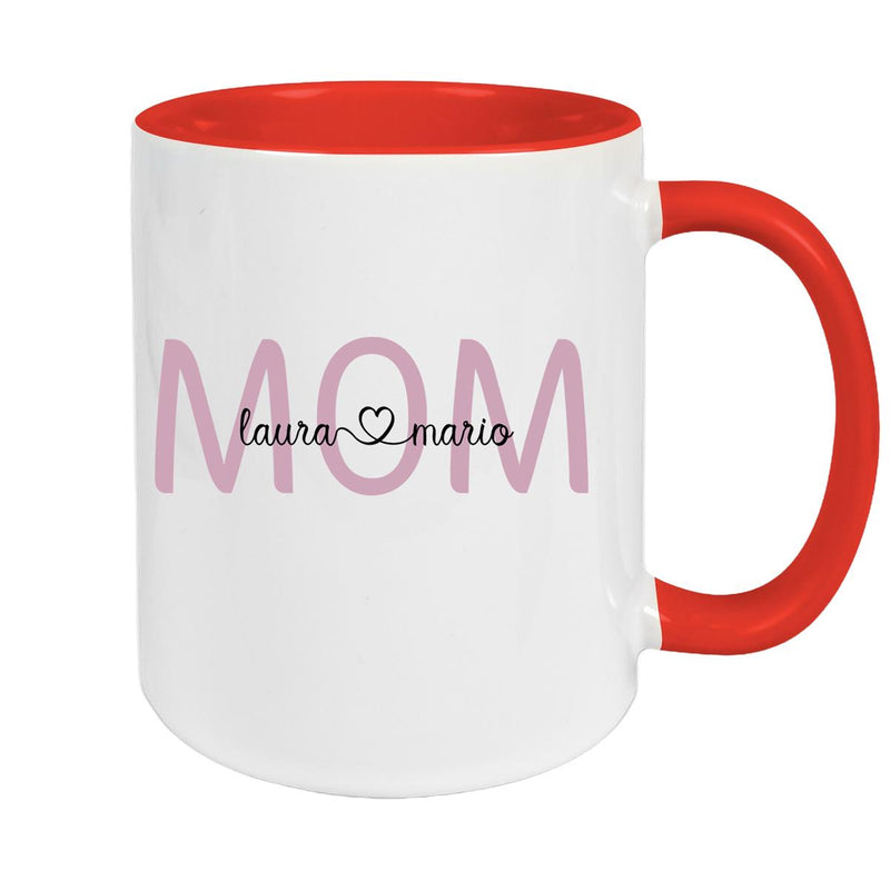 Tasse Muttertag 2 Wunschnamen Keramik Personalisiert versch. Farben