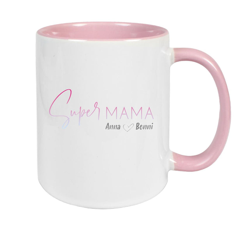 Tasse Muttertag 4 Wunschnamen Keramik Personalisiert versch. Farben