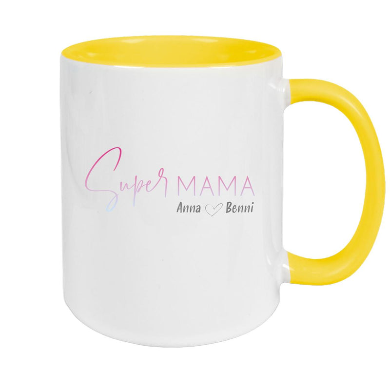 Tasse Muttertag 4 Wunschnamen Keramik Personalisiert versch. Farben