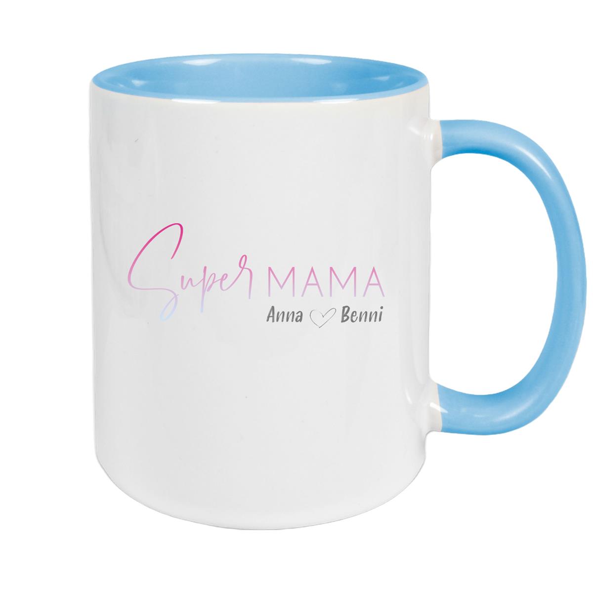 Tasse Muttertag 4 Wunschnamen Keramik Personalisiert versch. Farben