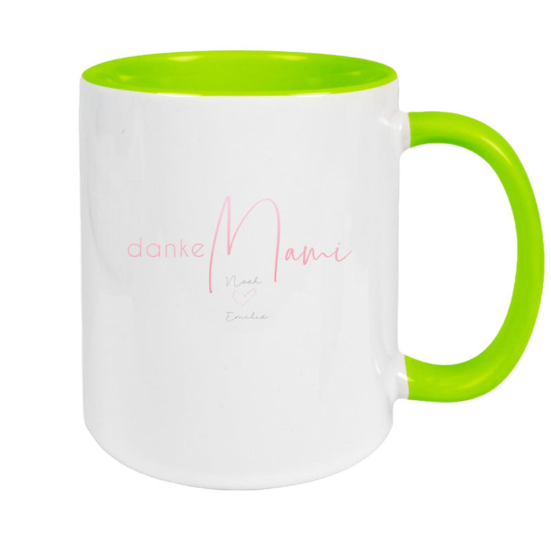 Tasse Muttertag 5 Wunschnamen Keramik Personalisiert versch. Farben