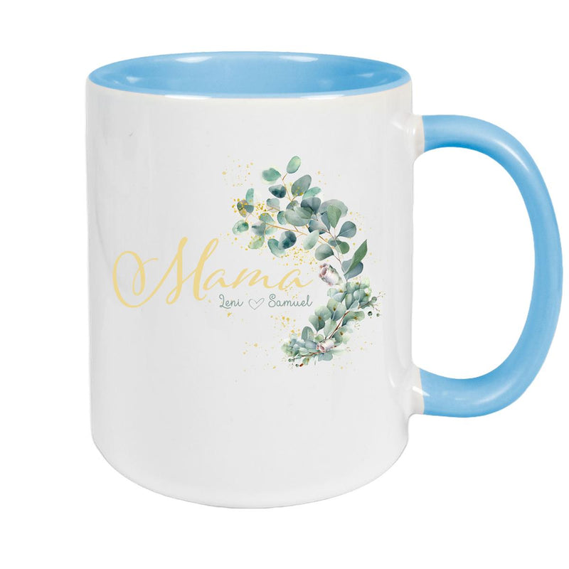 Tasse Muttertag 8 Wunschnamen Keramik Personalisiert versch. Farben