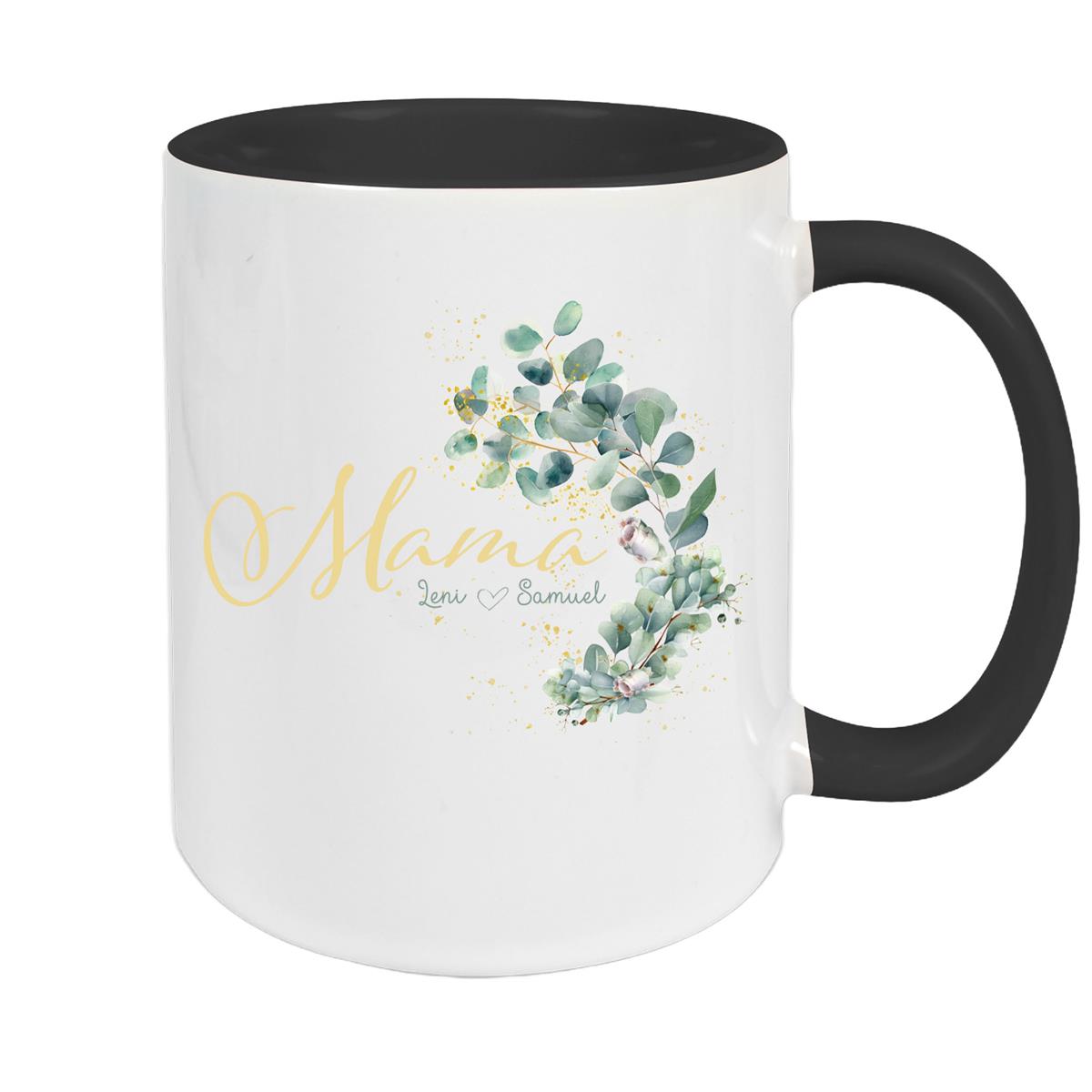 Tasse Muttertag 8 Wunschnamen Keramik Personalisiert versch. Farben