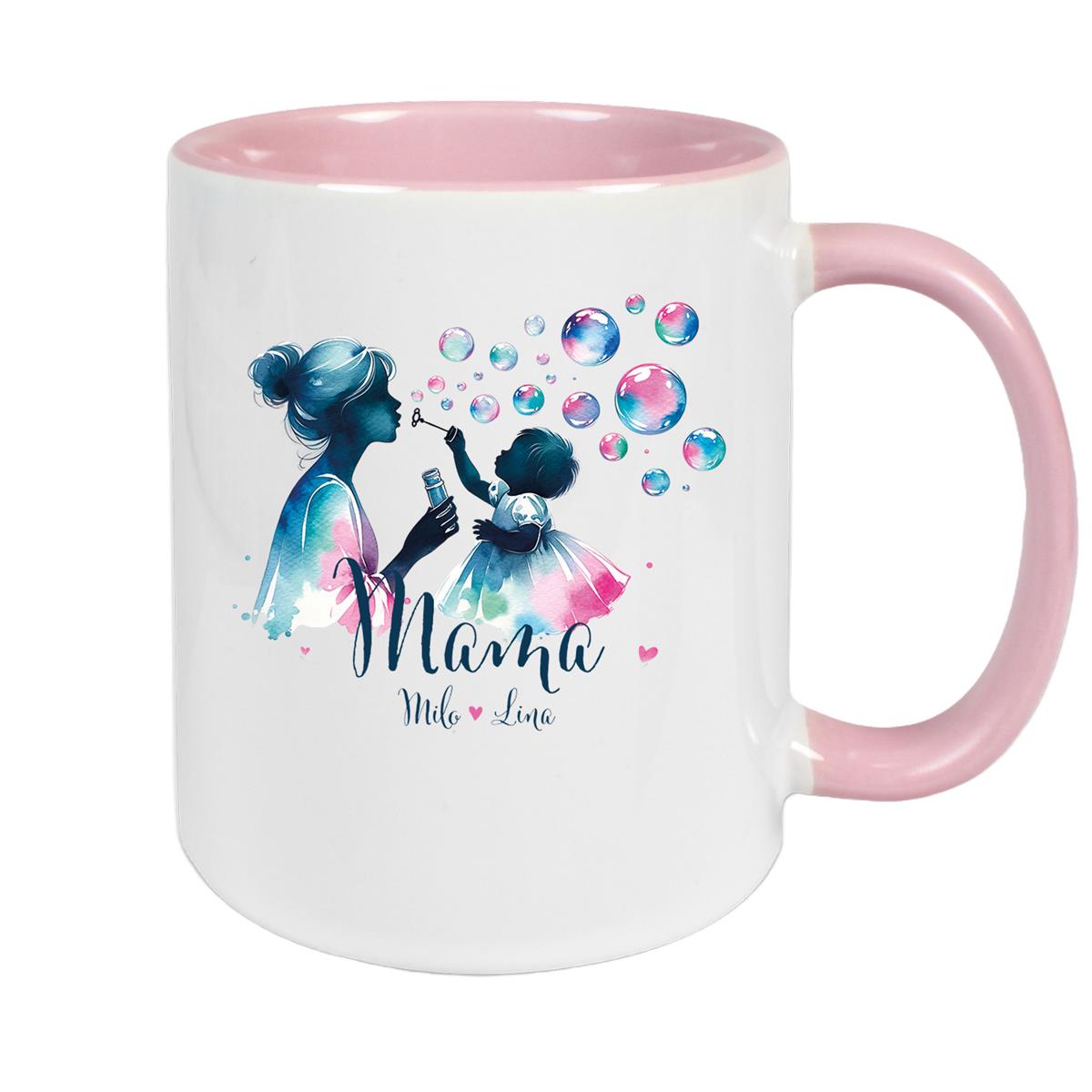 Tasse Muttertag 10 Wunschnamen Keramik Personalisiert versch. Farben