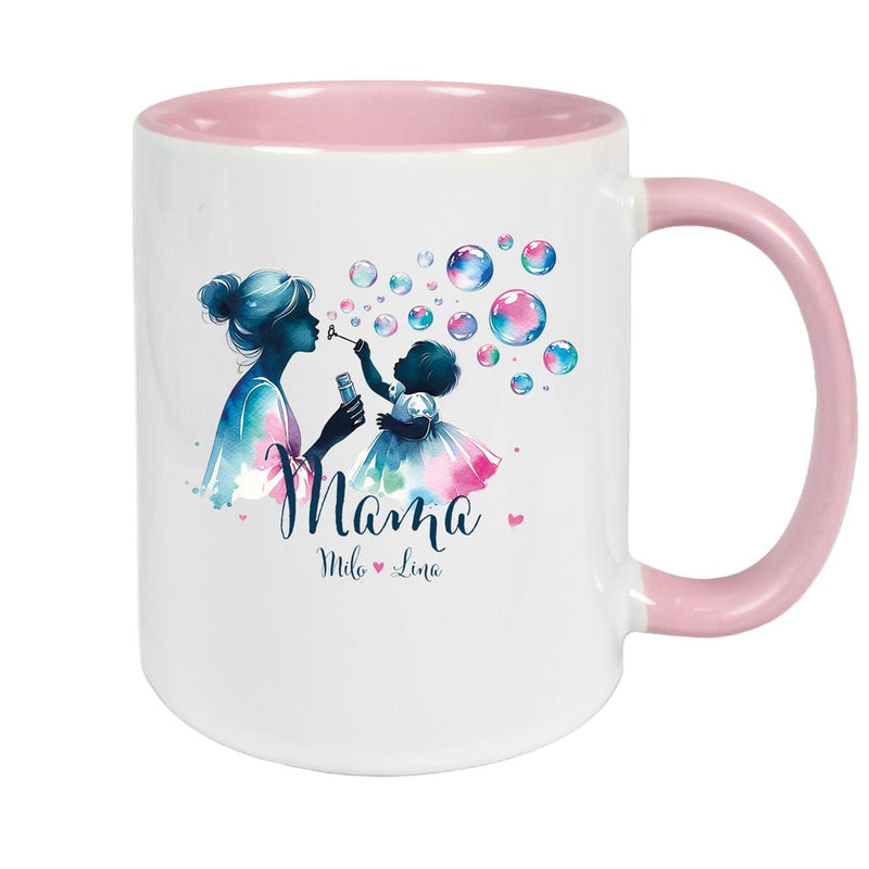 Tasse Muttertag 10 Wunschnamen Keramik Personalisiert versch. Farben
