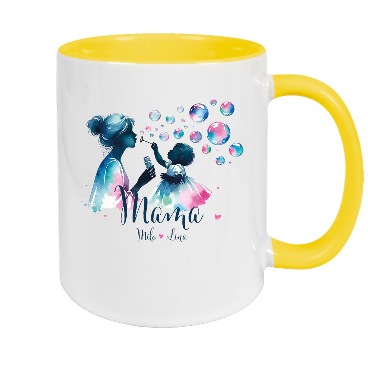 Tasse Muttertag 10 Wunschnamen Keramik Personalisiert versch. Farben