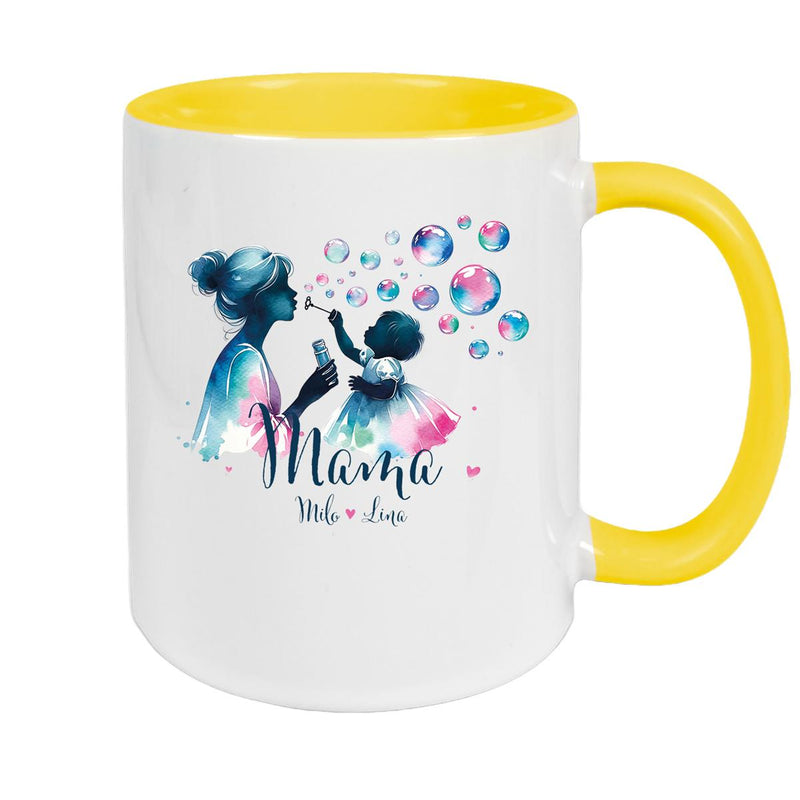 Tasse Muttertag 10 Wunschnamen Keramik Personalisiert versch. Farben