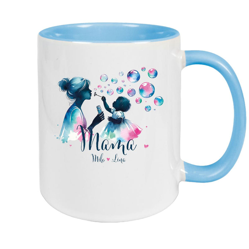 Tasse Muttertag 10 Wunschnamen Keramik Personalisiert versch. Farben