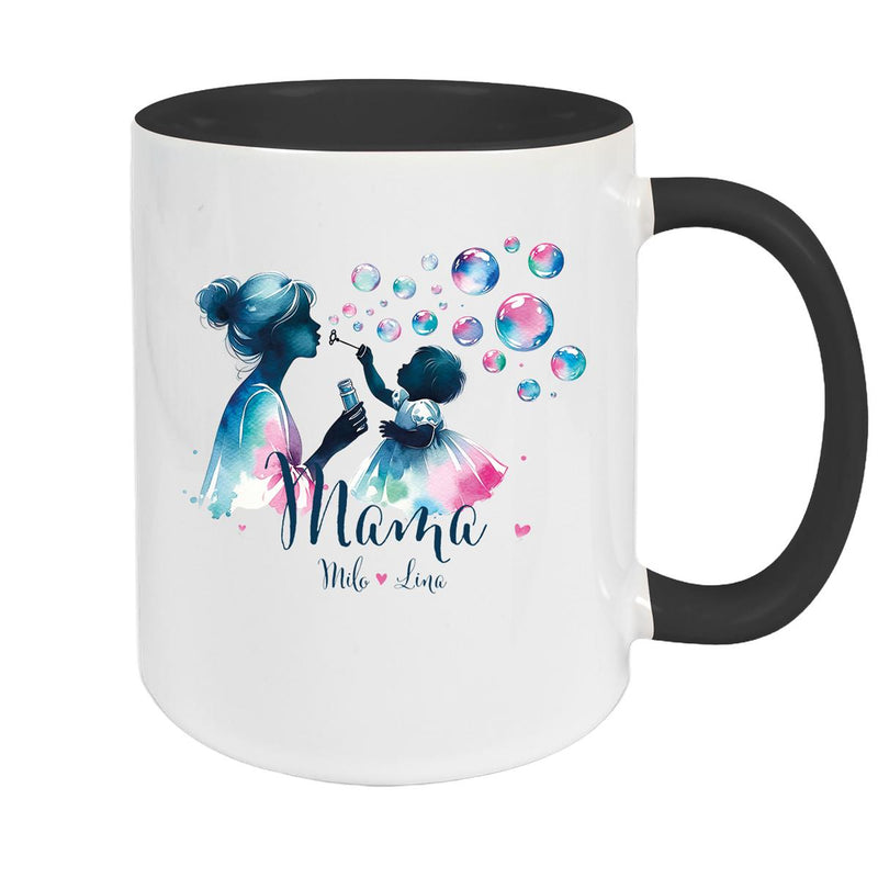 Tasse Muttertag 10 Wunschnamen Keramik Personalisiert versch. Farben