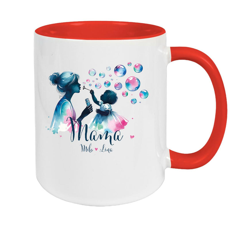Tasse Muttertag 10 Wunschnamen Keramik Personalisiert versch. Farben