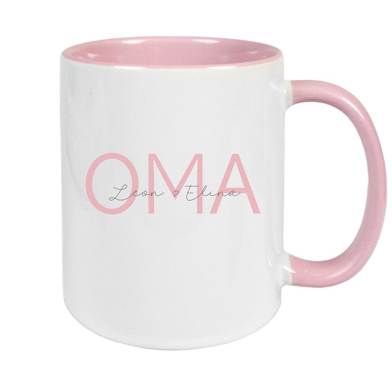Tasse, Oma, Muttertag, Geburtstag 1 Wunschnamen Keramik Personalisiert versch. Farben