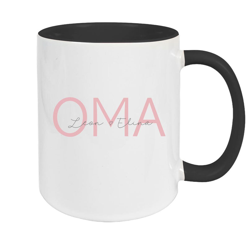 Tasse, Oma, Muttertag, Geburtstag 1 Wunschnamen Keramik Personalisiert versch. Farben