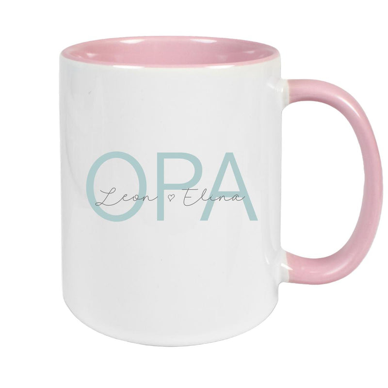 Tasse, Opa, Vatertag, Geburtstag 1 Wunschnamen Keramik Personalisiert versch. Farben