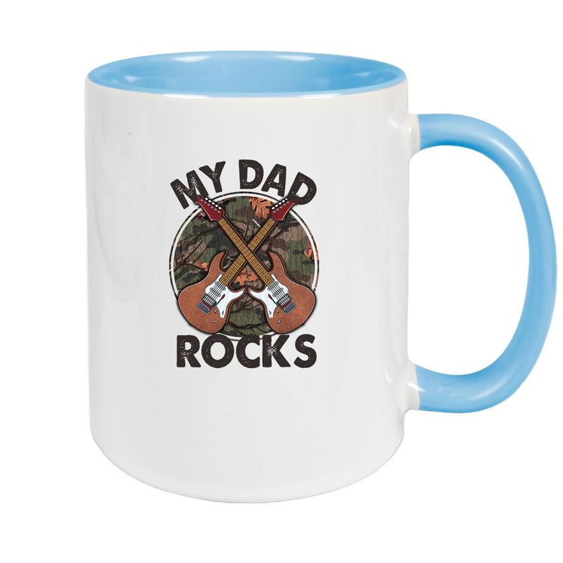 Tasse Vatertag 3 "MY DAD ROCKS" Keramik versch. Farben
