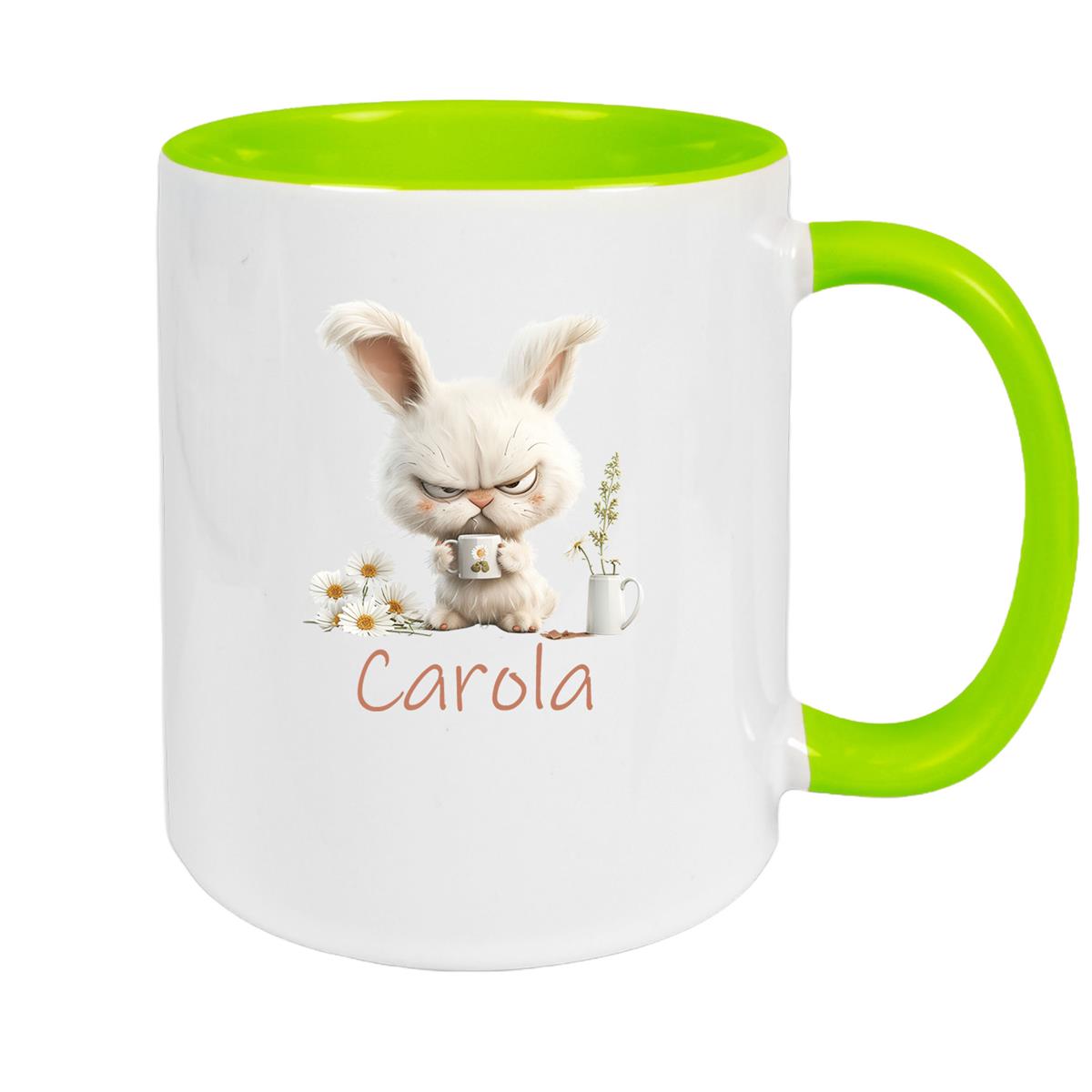 Tasse Ostern Grumpy-Bunny 1 Wunschnamen Keramik personalisiert versch. Farben