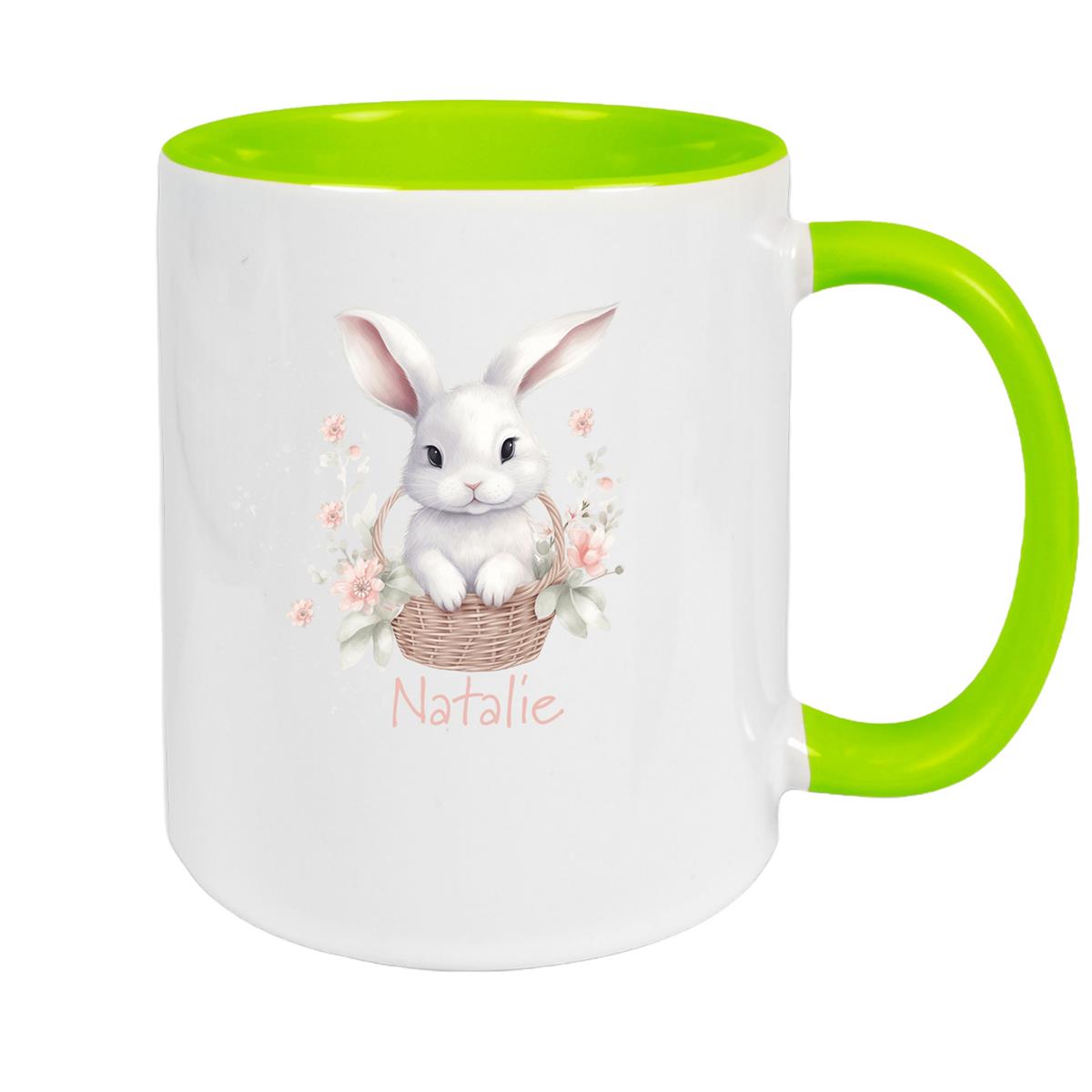 Tasse Hase 1 Wunschnamen Keramik personalisiert versch. Farben