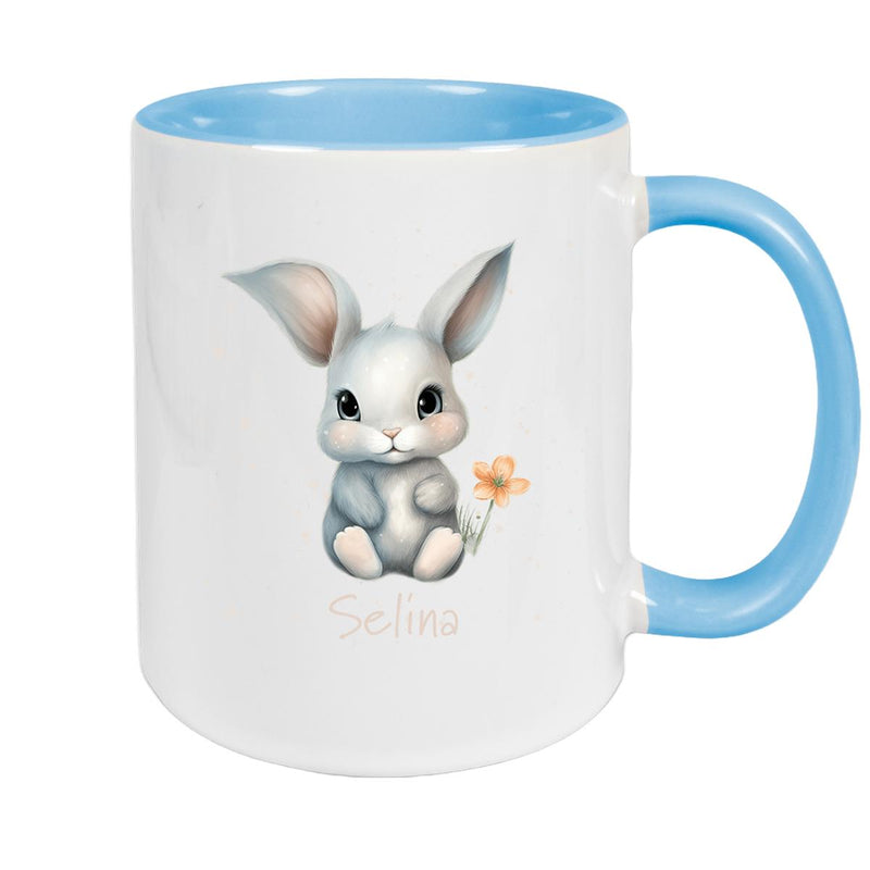 Tasse Ostern - Hase 2 Wunschnamen Keramik personalisiert versch. Farben