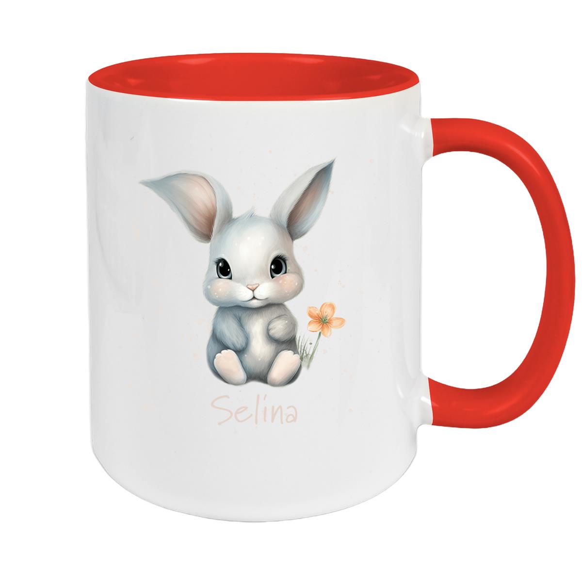 Tasse Ostern - Hase 2 Wunschnamen Keramik personalisiert versch. Farben
