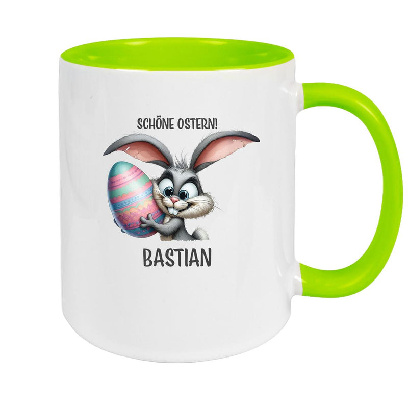 Tasse Ostern - Hase 5 Wunschnamen Keramik personalisiert versch. Farben