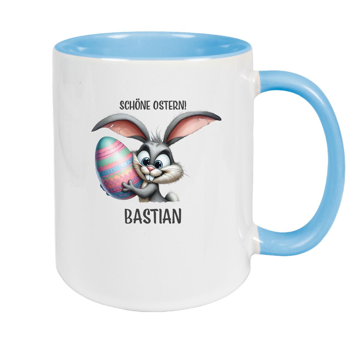 Tasse Ostern - Hase 5 Wunschnamen Keramik personalisiert versch. Farben