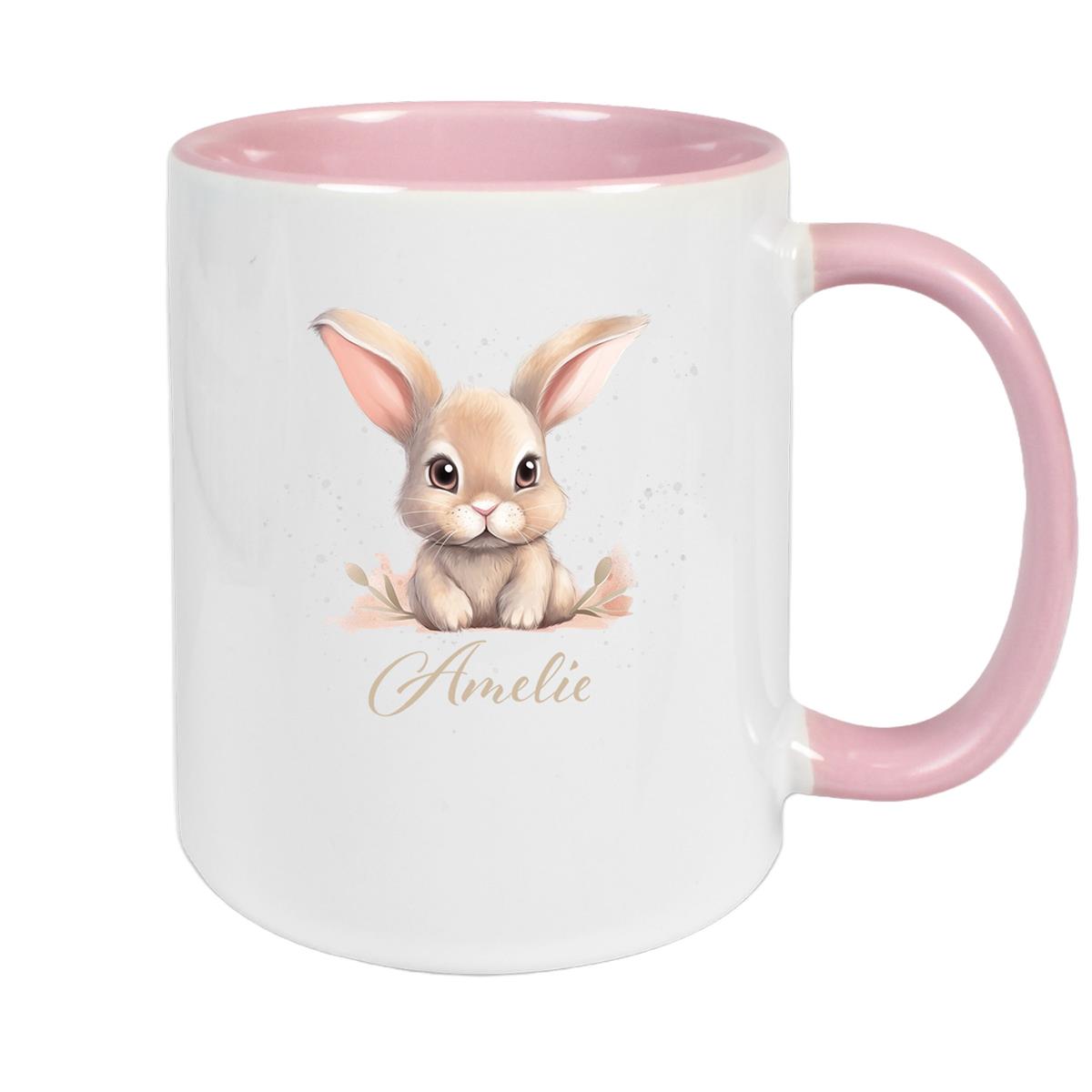 Tasse Ostern - Hase 7 Wunschnamen Keramik personalisiert versch. Farben