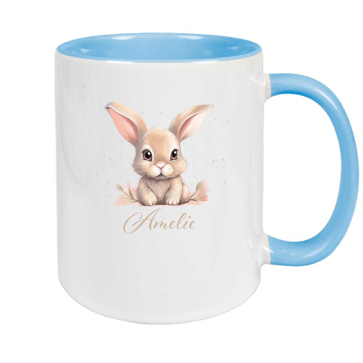 Tasse Ostern - Hase 7 Wunschnamen Keramik personalisiert versch. Farben