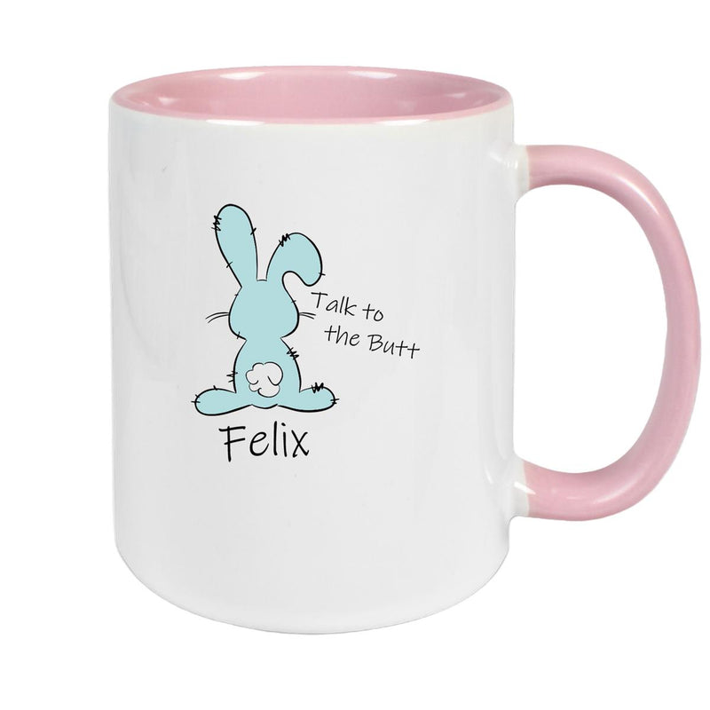 Tasse Ostern - Hase Talk to the Butt 2 Wunschnamen Keramik personalisiert versch. Farben