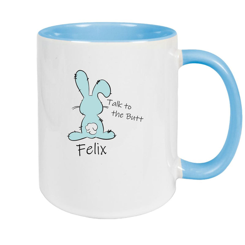Tasse Ostern - Hase Talk to the Butt 2 Wunschnamen Keramik personalisiert versch. Farben