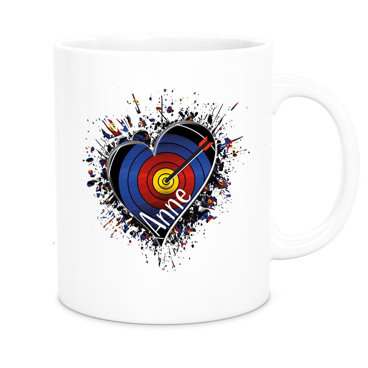 Tasse Bogenschütze 4 Wunschname Keramik personalisiert versch. Farben
