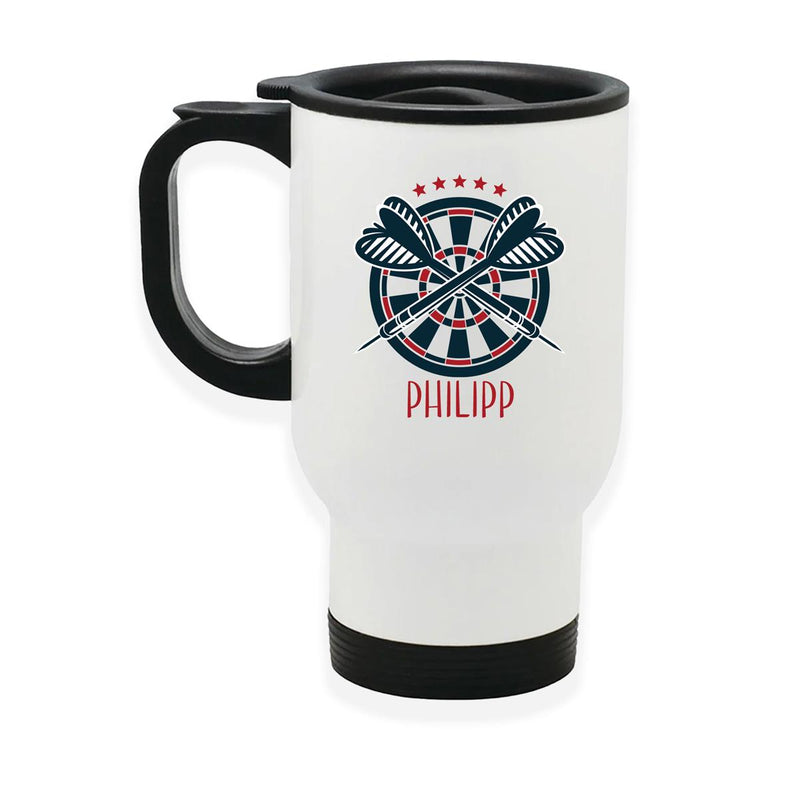 Stainless steel thermo mug with lid Dart 01 white