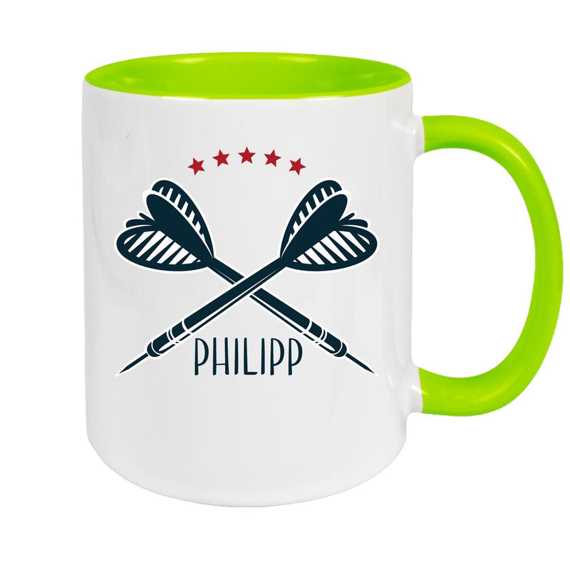 Dart Mug 3 Custom Name Ceramic Children's Mug Personalized various colors