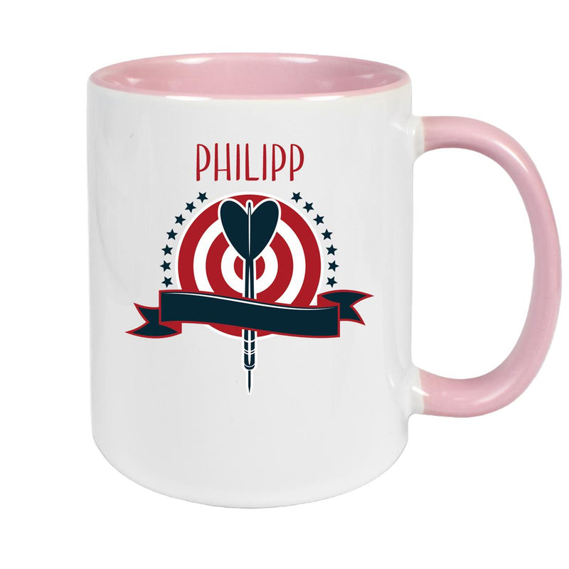 Mug Dart 4 Name of choice Ceramic Children's Mug Personalized various colours