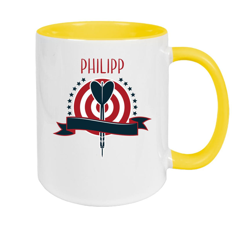 Mug Dart 4 Name of choice Ceramic Children's Mug Personalized various colours