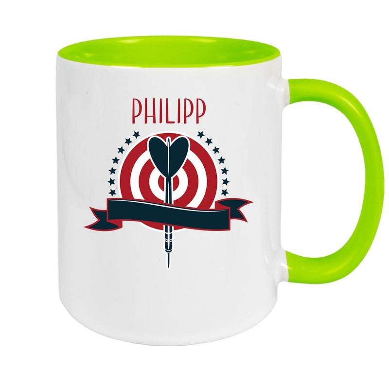 Mug Dart 4 Name of choice Ceramic Children's Mug Personalized various colours