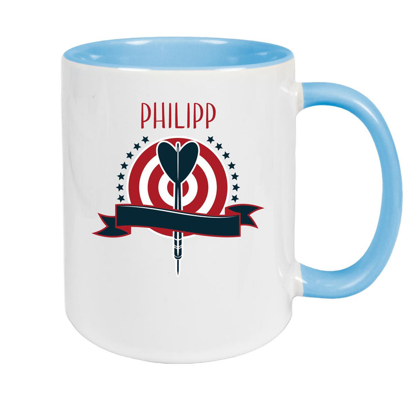 Mug Dart 4 Name of choice Ceramic Children's Mug Personalized various colours