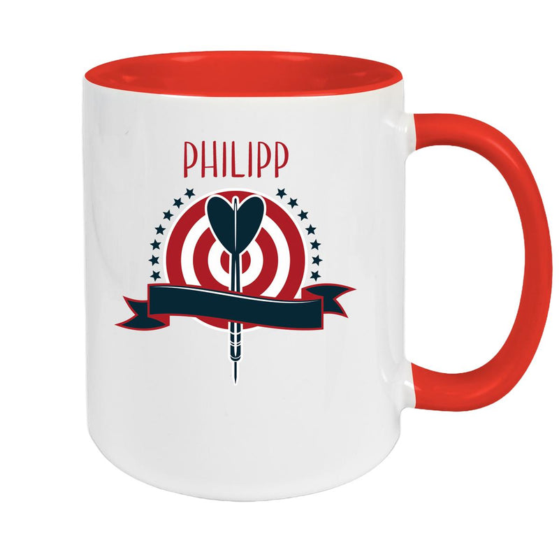 Mug Dart 4 Name of choice Ceramic Children's Mug Personalized various colours