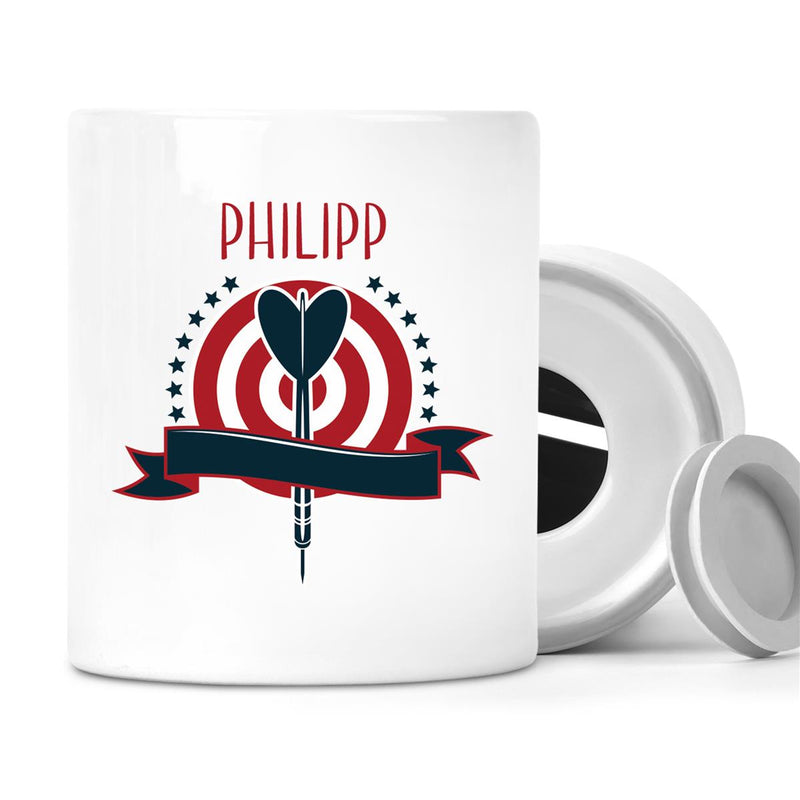 Piggy bank with desired name Dart 4 personalized