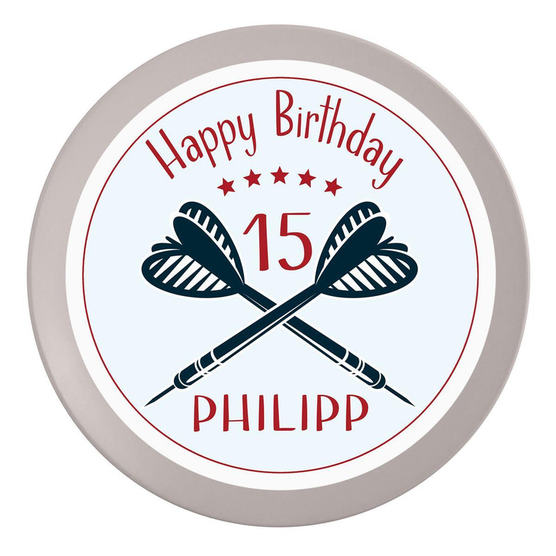 Cake Topper Birthday Darts 3 Name & Number (20cm) Fondant Paper