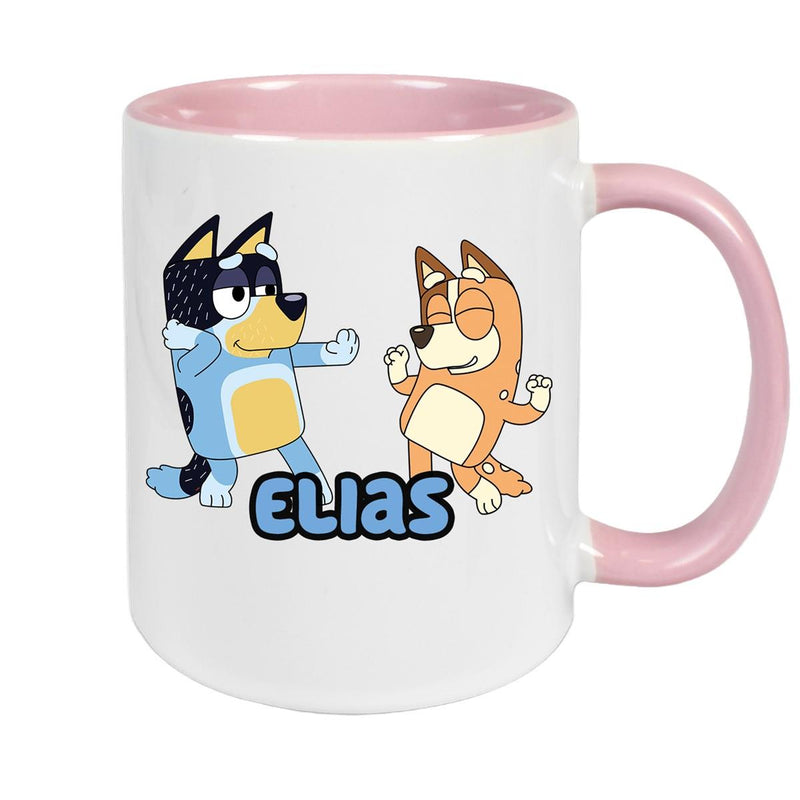 Tasse Bluey 1 Wunschname Keramik Kinderbecher personalisiert versch. Farben