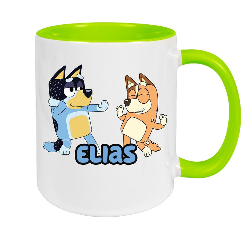 Tasse Bluey 1 Wunschname Keramik Kinderbecher personalisiert versch. Farben