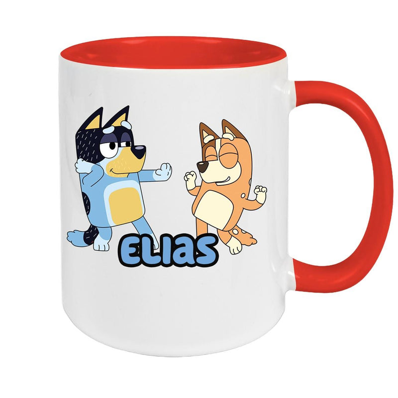 Tasse Bluey 1 Wunschname Keramik Kinderbecher personalisiert versch. Farben