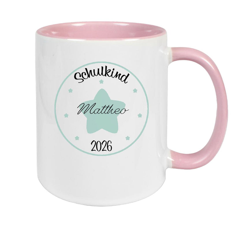 Tasse Schulkind 01 Wunschname Keramik Kinderbecher Personalisiert versch. Farben