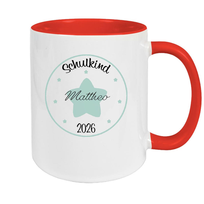 Tasse Schulkind 01 Wunschname Keramik Kinderbecher Personalisiert versch. Farben