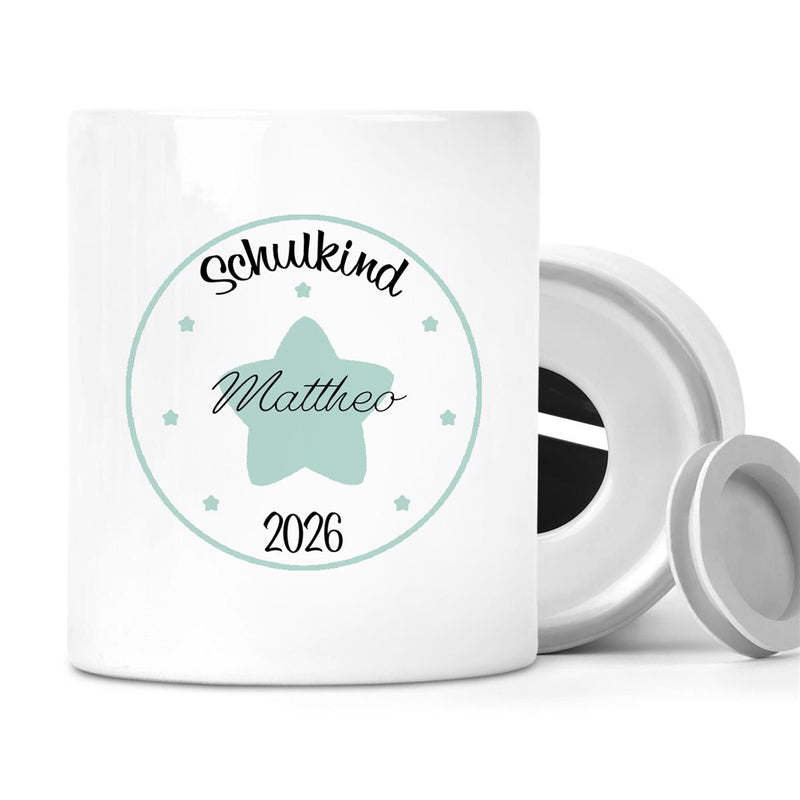 Money Box with Desired Name First Day of School 1 Personalized