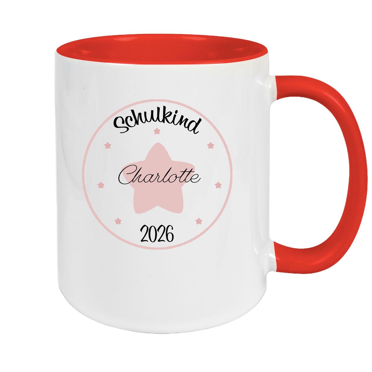 Tasse Schulkind 02 Wunschname Keramik Kinderbecher Personalisiert versch. Farben