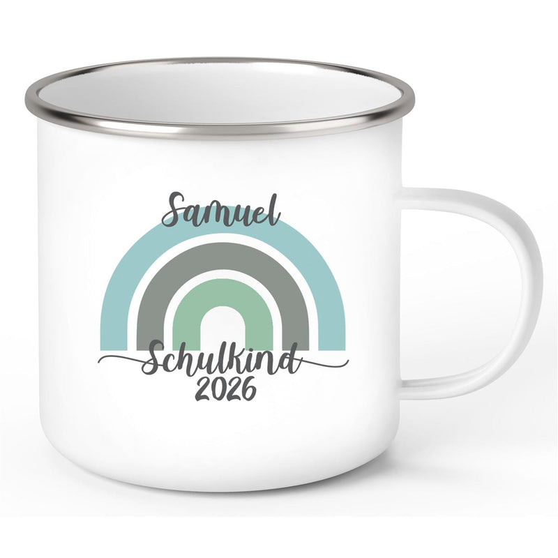 School Child Mug 05 Custom Name Rainbow Enamel Children's Mug Personalized