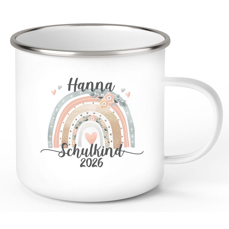 Schoolchild Mug 06 Custom Name Rainbow Enamel Kids Mug Personalized