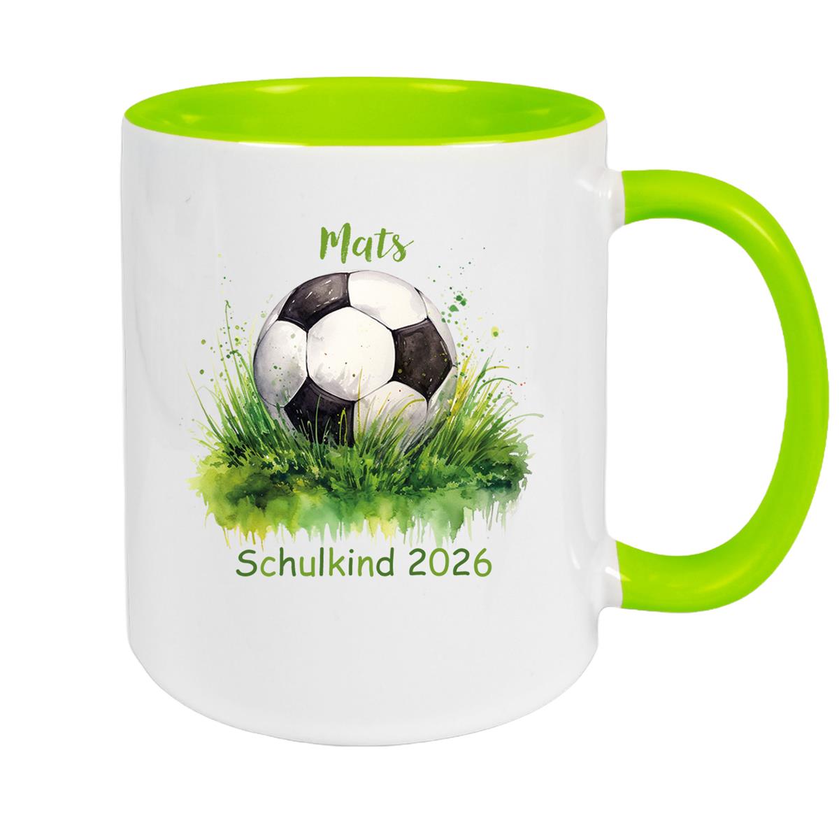 School Child Mug 12 Custom Name Football1 Ceramic Children's Mug Personalized various colors