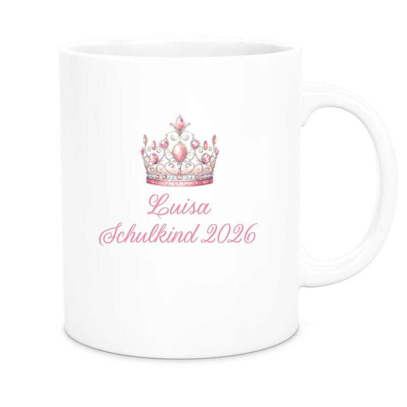 Tasse Schulkind 15 Wunschname Prinzessin1 Keramik Kinderbecher Personalisiert versch. Farben