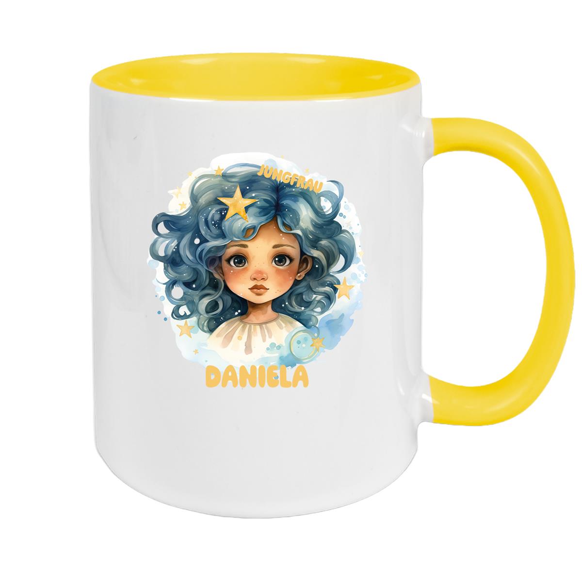 Tasse Sternzeichen Kinder Jungfrau 1 Wunschname Keramik Kinderbecher personalisiert versch. Farben